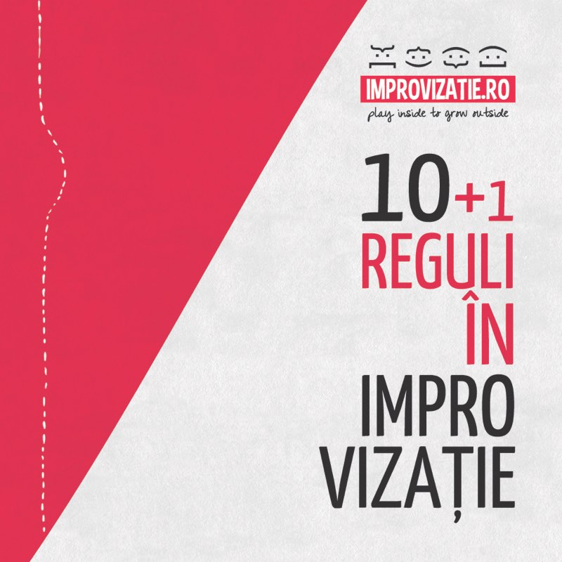 Coperta carnețelului „10+1 reguli în improvizație”, tipărit de Improvizatie.ro în 2009